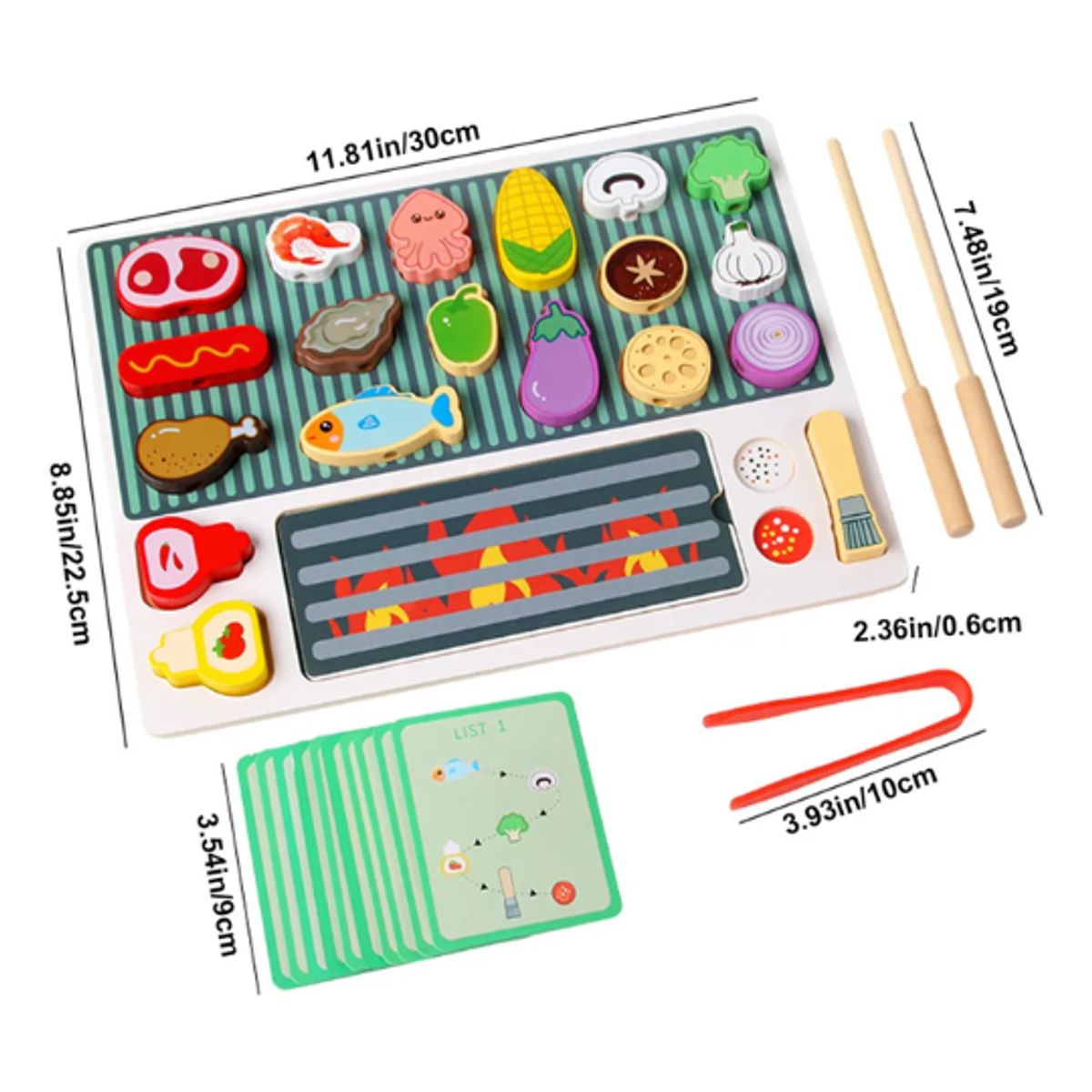 GENERICO - Set de Juguete Parrilla de Madera con Puzle de Encaje