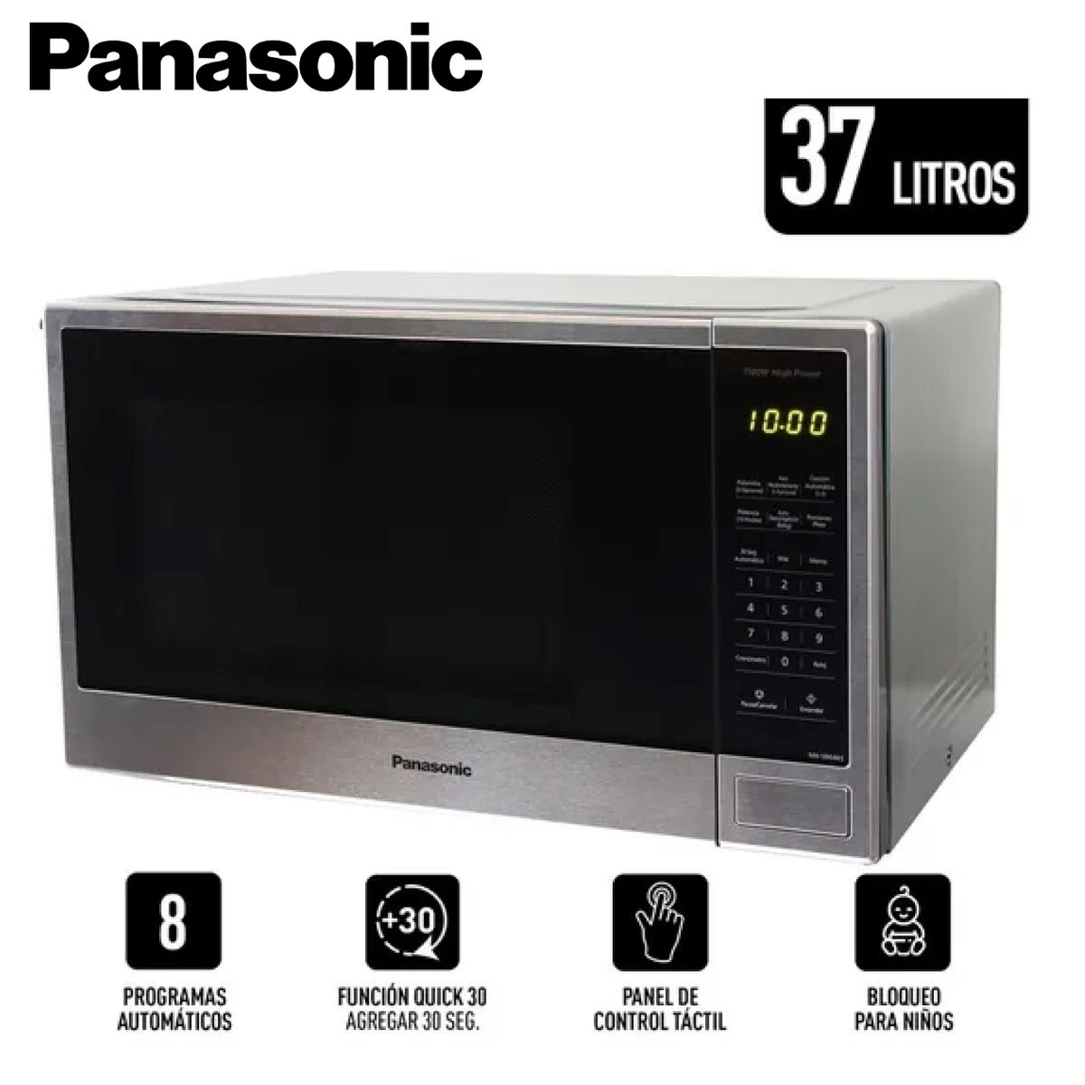 PANASONIC - Horno Microondas Panasonic NN-SB646SRPK 37L