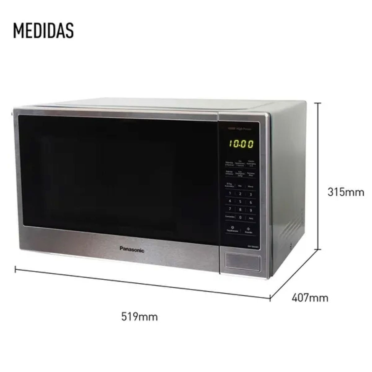 PANASONIC - Horno Microondas Panasonic NN-SB646SRPK 37L