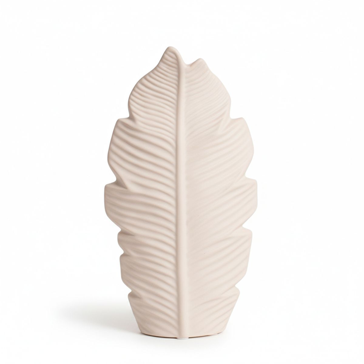 PANORAMA HOGAR - Florero Panadecor Diseño Hoja Blanco 25CM Porcelana