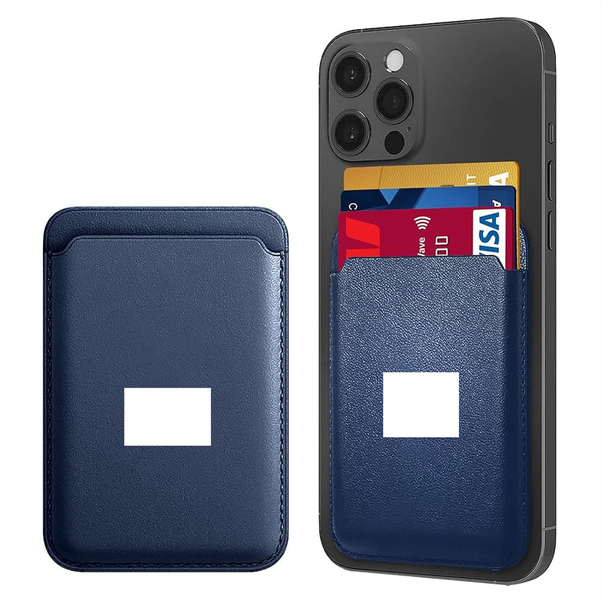 GENERICO - TARJETERO MAGSAFE CON LOGO PARA IPHONE IWALLET BLUE