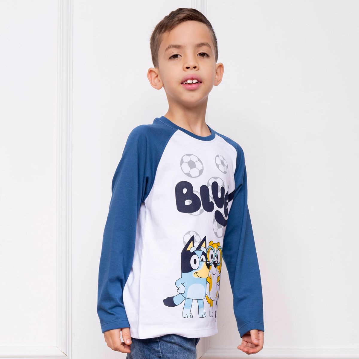 BLUEY - POLO BLUEY NIÑO ML - JERSEY 100% ALGODON
