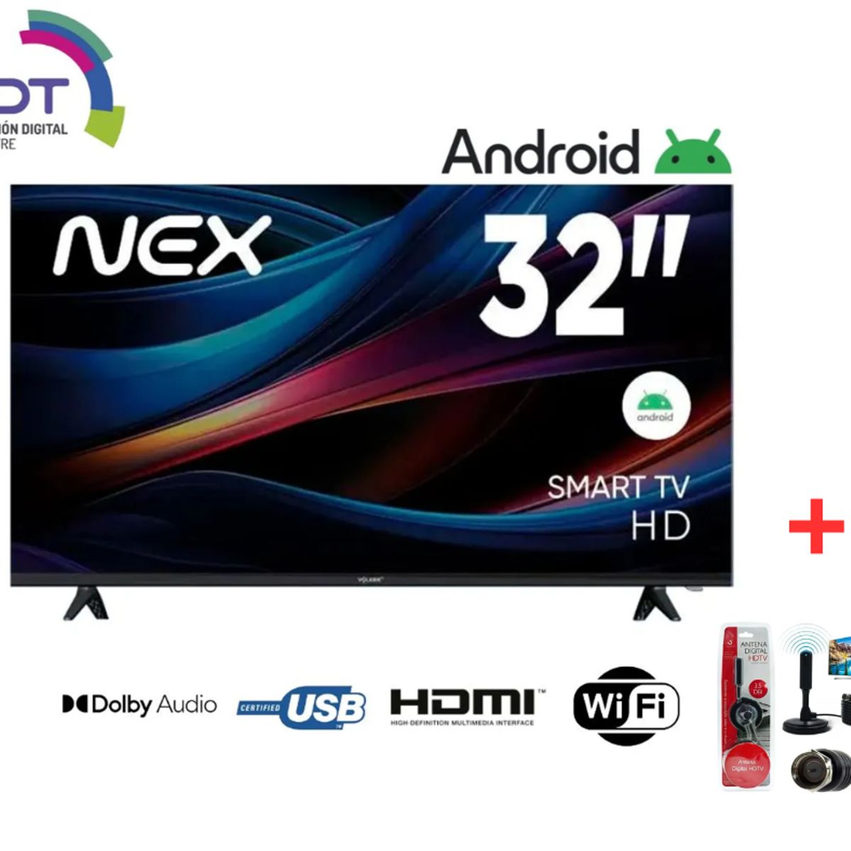 NEX - TELEVISOR NEX 32 LED HD SMART TV TVLED32S + ANTENA DIGITAL