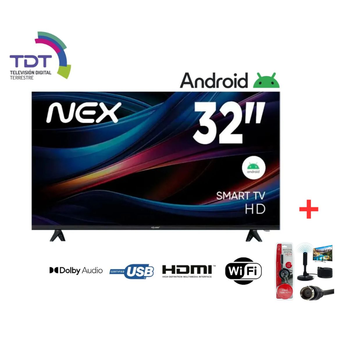 NEX - TELEVISOR NEX 32 LED HD SMART TV TVLED32S + ANTENA DIGITAL