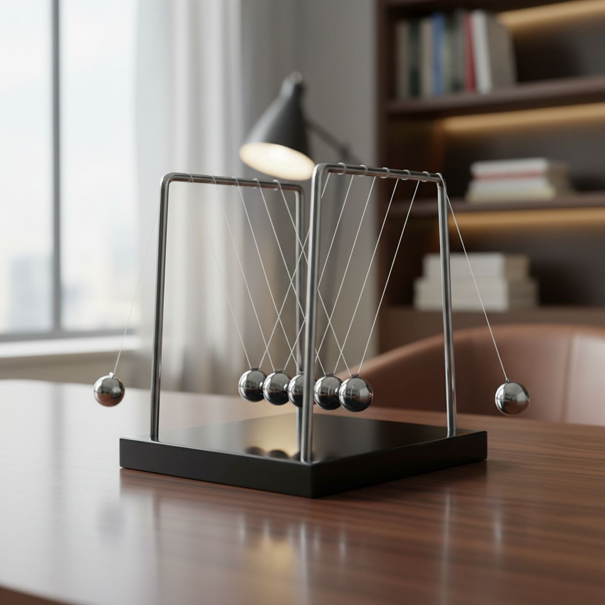 MAP DESIGN HOME - Adorno Pendulo de Newton Oficina 17x15x18 cm