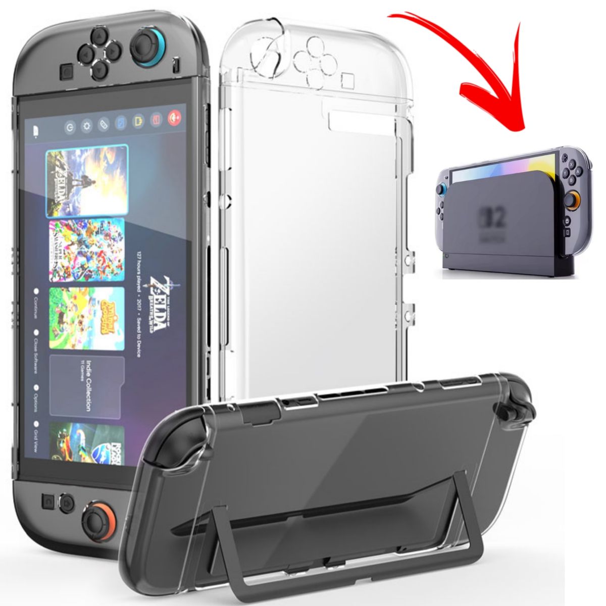 GENERICO - Funda Case Transparente Nintendo Switch 2 2025 -Transparente