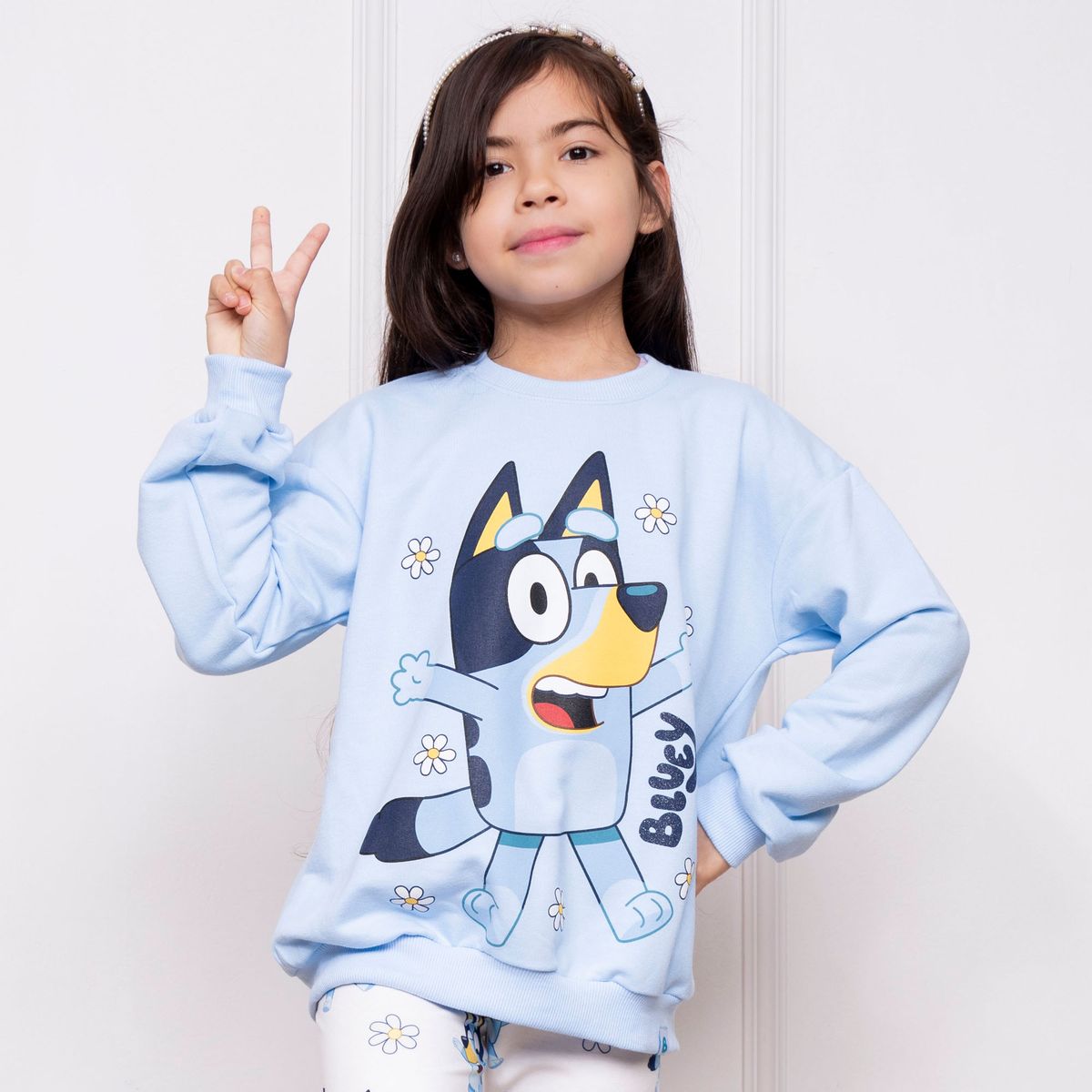 BLUEY - POLERA BLUEY NIÑA - FRENCH TERRY