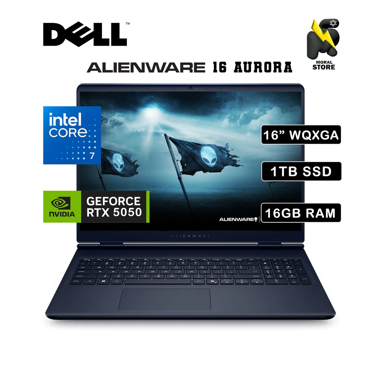 DELL - DELL ALIENWARE 16 AURORA / INTEL CORE 7 -240H / DISCO 1 TB GB SSD /16 GB RAM/ RTX 5050 /16"WQXGA