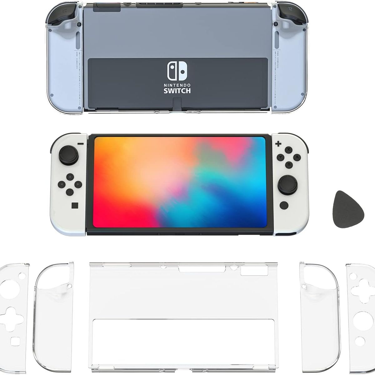 DOBE - Funda Case rígido Para Nintendo Switch oled  - Transparente