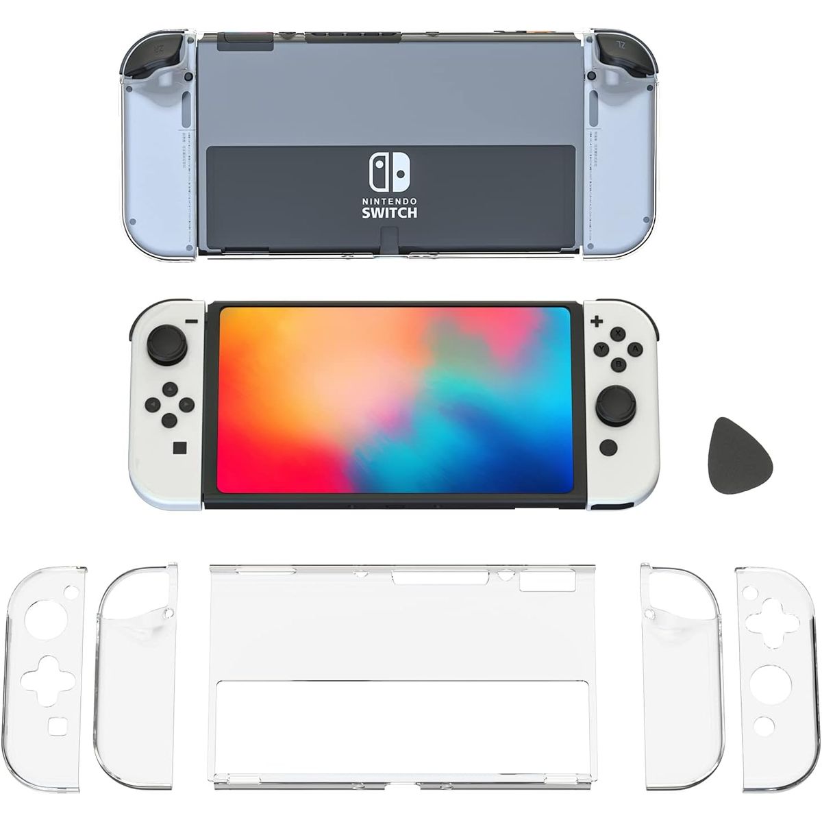 DOBE - Funda Case rígido Para Nintendo Switch oled  - Transparente