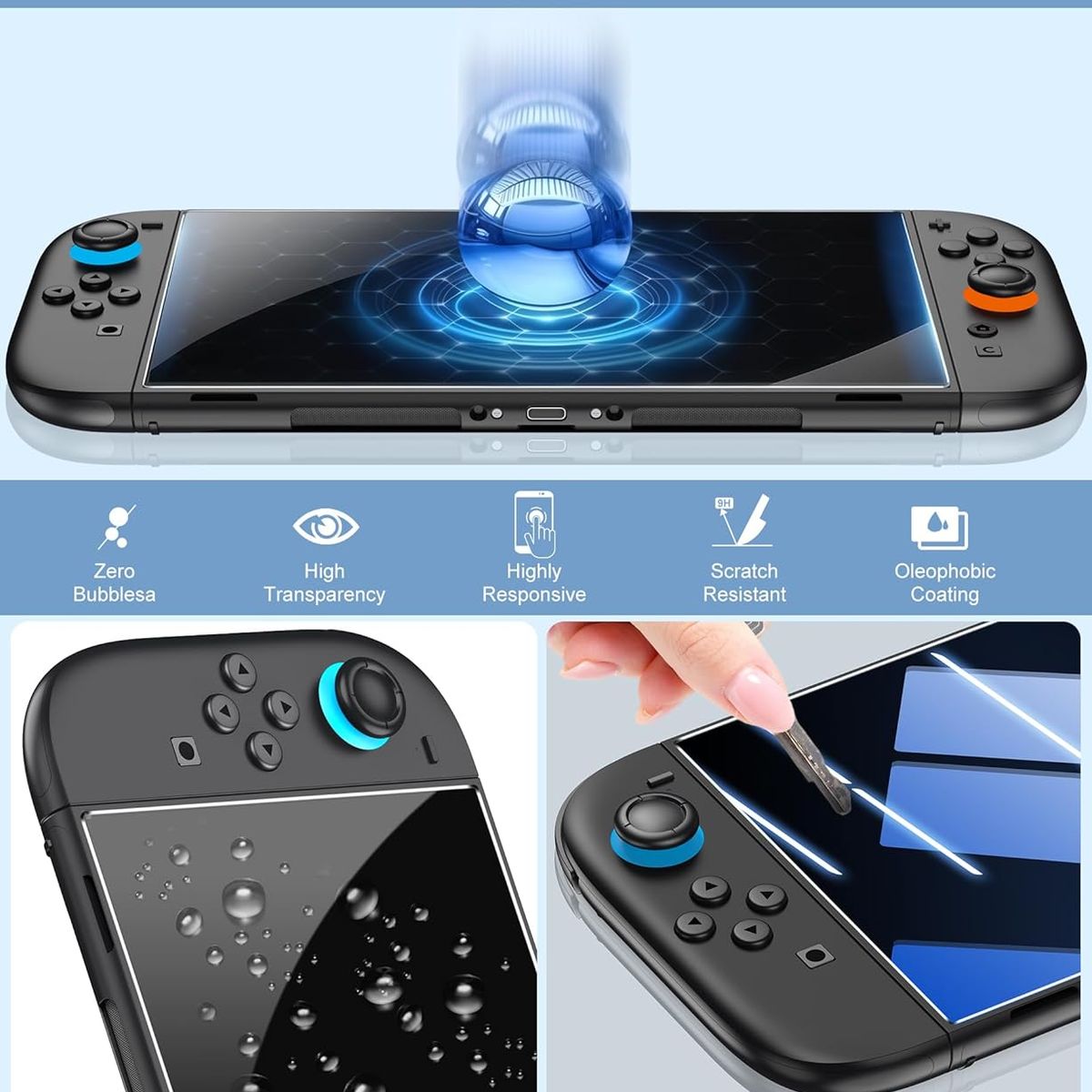 DOBE - Mica + Funda Case rígido Para Nintendo Switch oled  - Transparente