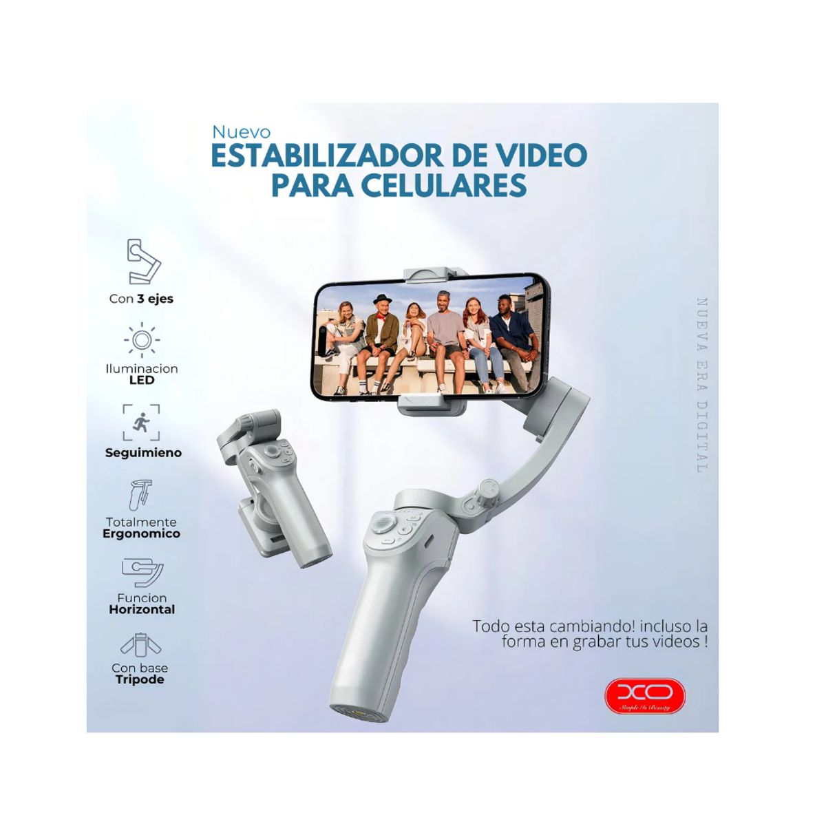 XO - Estabilizador De Celular Ideal Para Grabar Soporte Con Gimbal