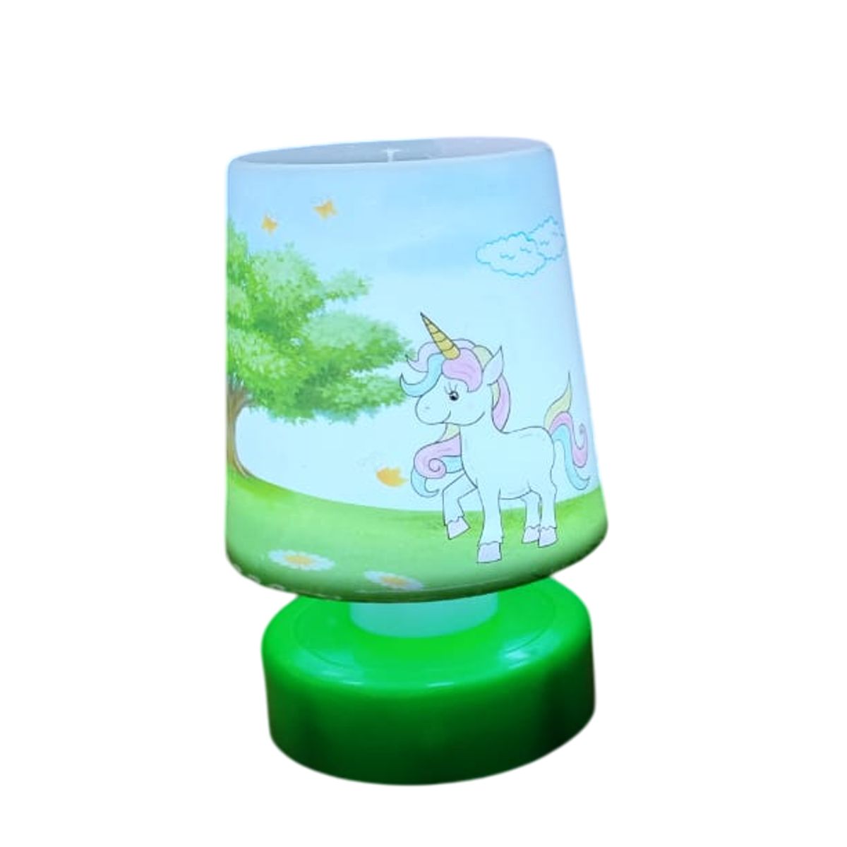 GENERICO - Lampara para escritorio o dormitorio infantil unicornio verde