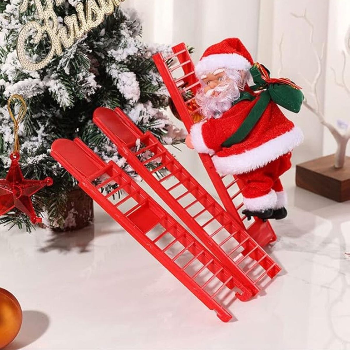 GENERICO - Papa Noel navideño santa Claus Con escalera Musical