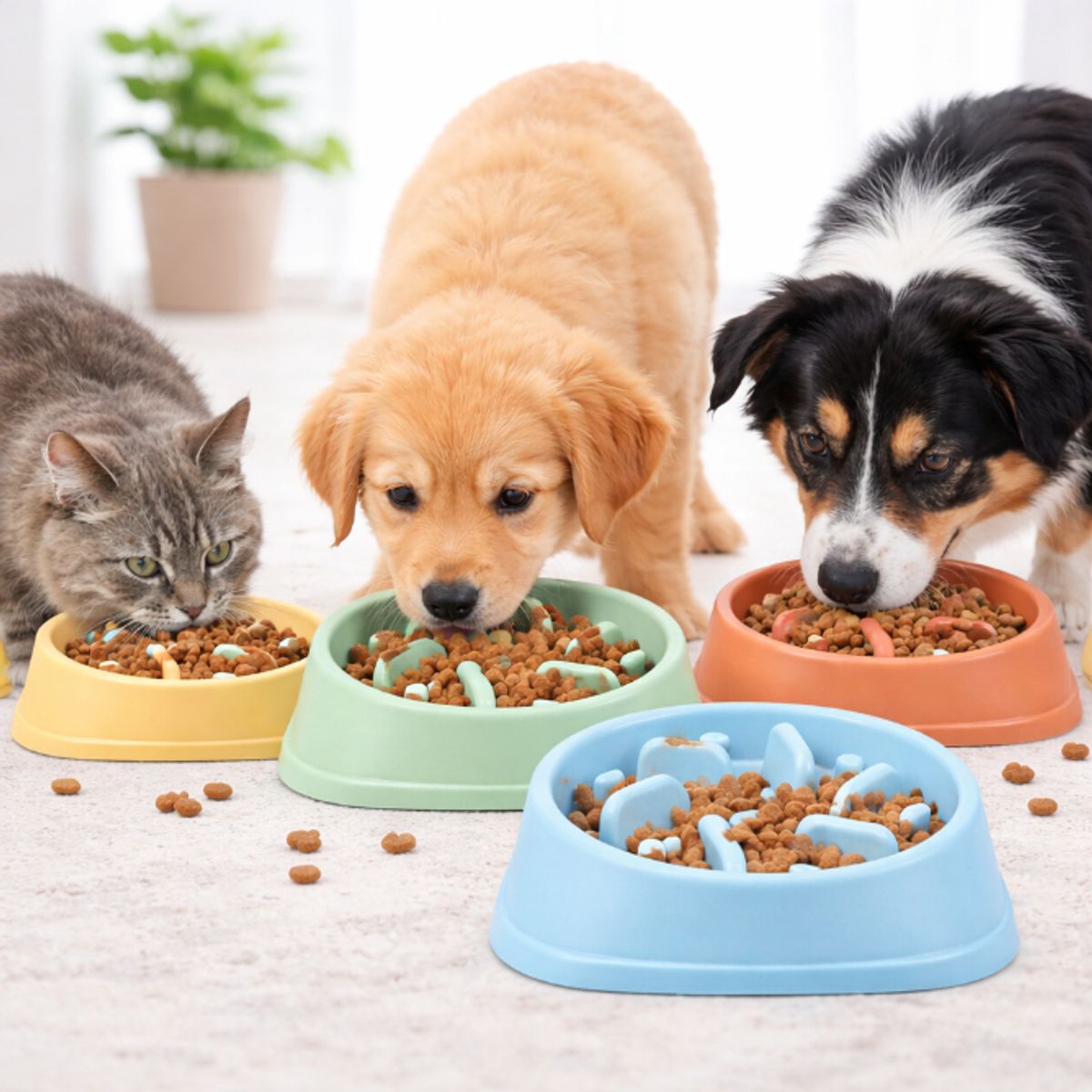 GENERICO - Comedero Lento Antiahogo Perros y Gatos  Bowl Saludable