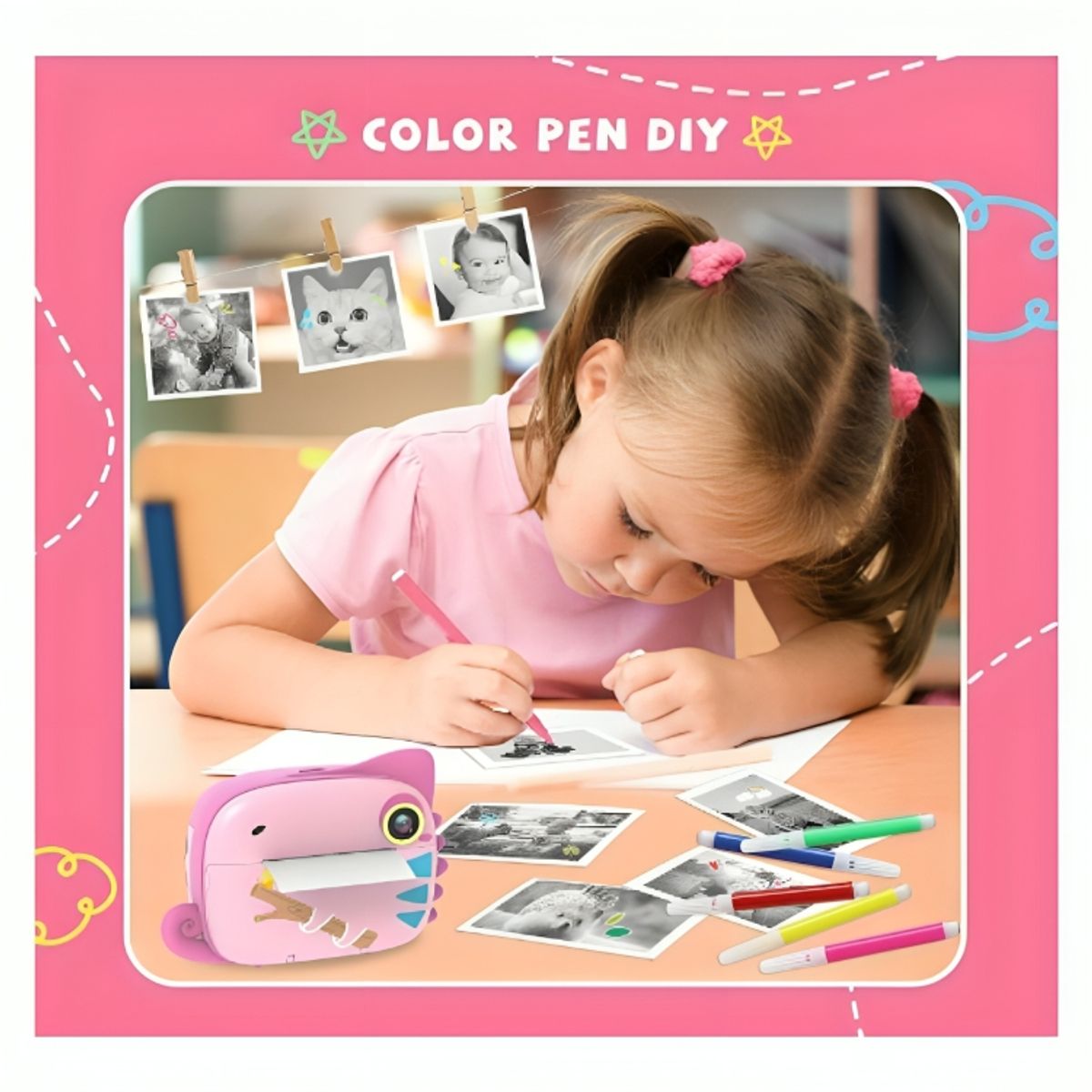 GENERICO - Cámara de Impresión Instantánea Digital Premium para Niños