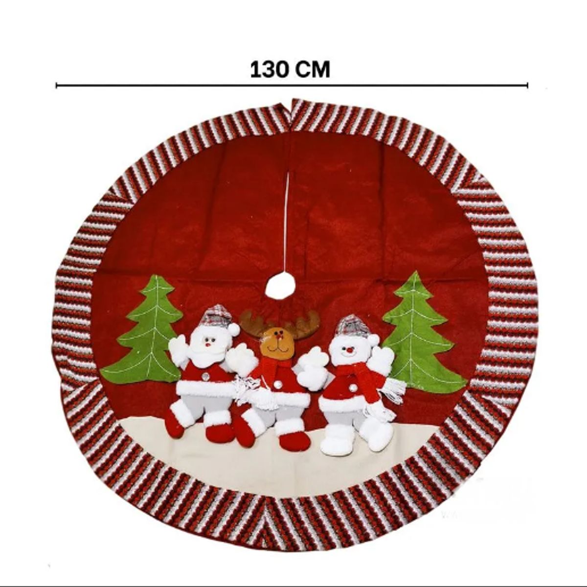 GENERICO - pisos para arbol navideños de 130cm color 3 muñecos fondo rojo