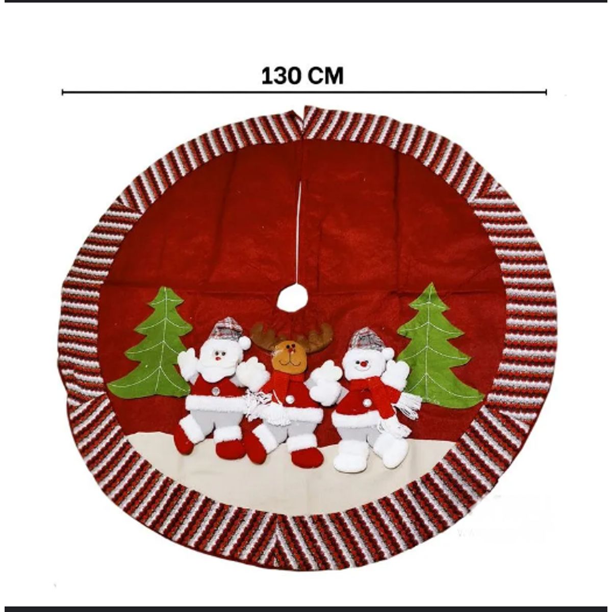 GENERICO - pisos para arbol navideños de 130cm color 3 muñecos fondo rojo