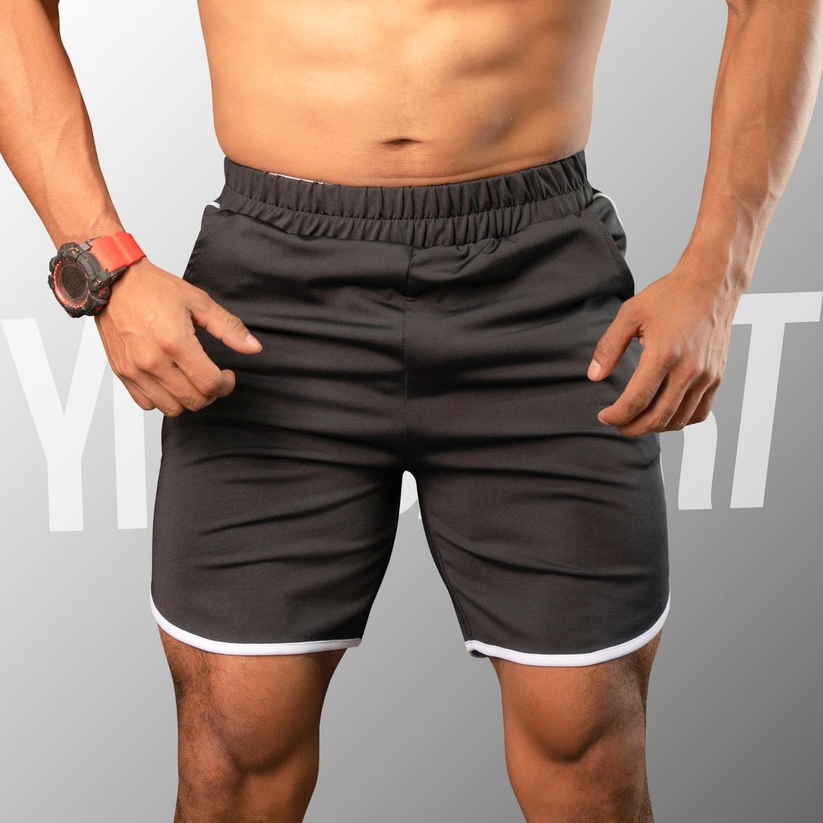 YML SPORT - Short Fitness Hombre - Entrenamiento Negro - YML SPORT