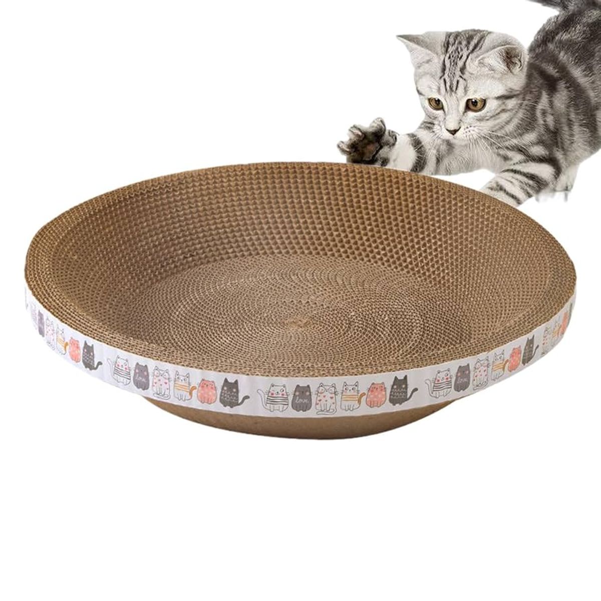 GENERICO - Cama Rascador circular para gato corrugado 40 cm