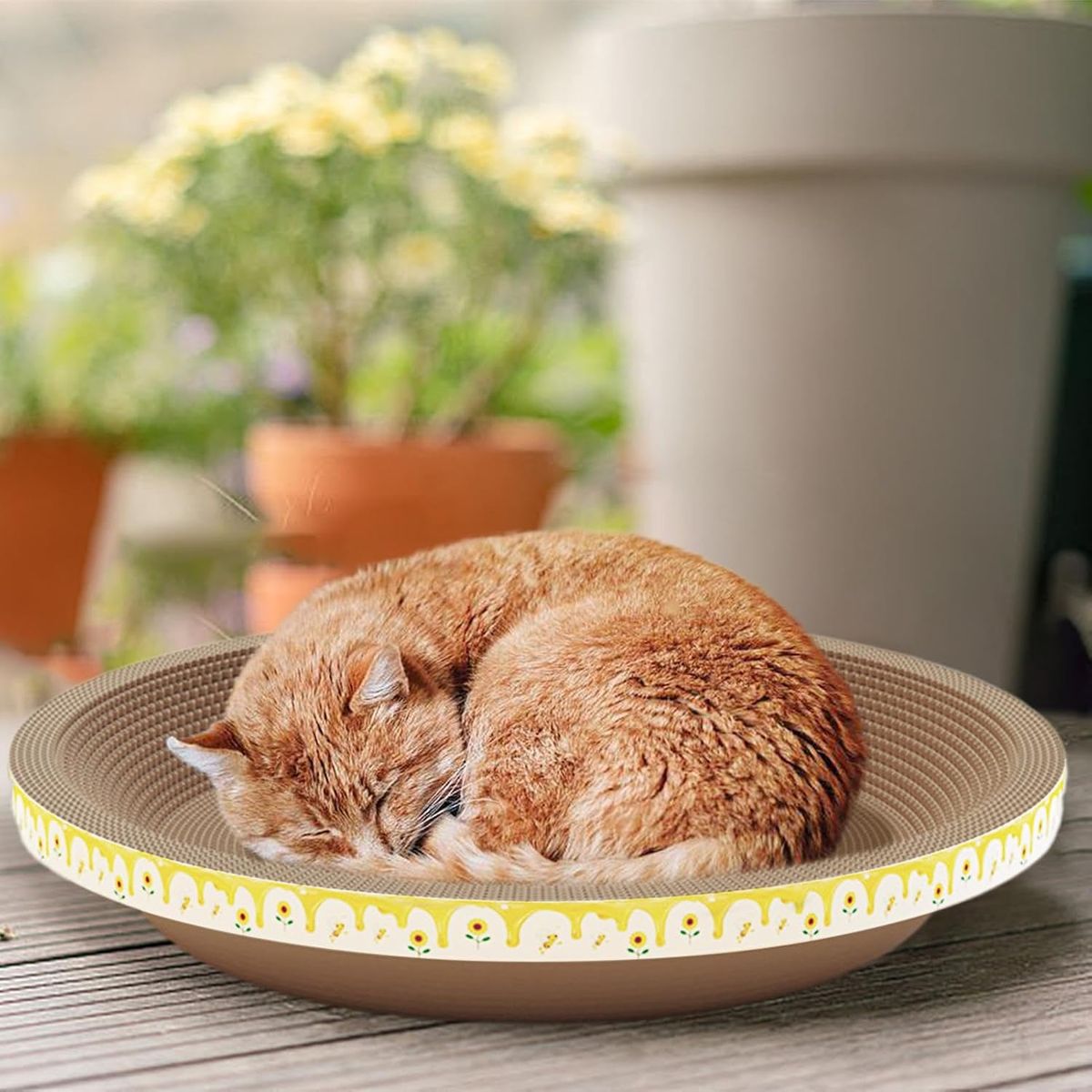 GENERICO - Cama Rascador Circular para Gato Corrugado 40 cm