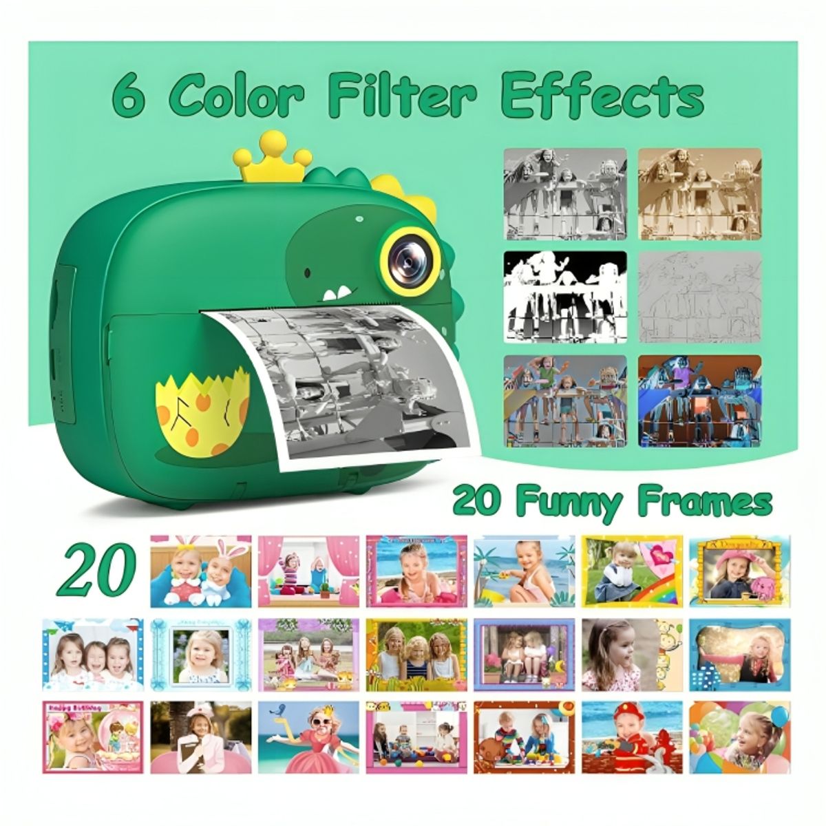 GENERICO - Cámara de Impresión Instantánea Digital Premium para Niños