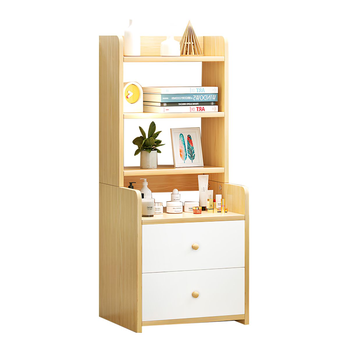 ROHE - Velador De 3 Niveles Con 2 Cajones 100cm De Alto