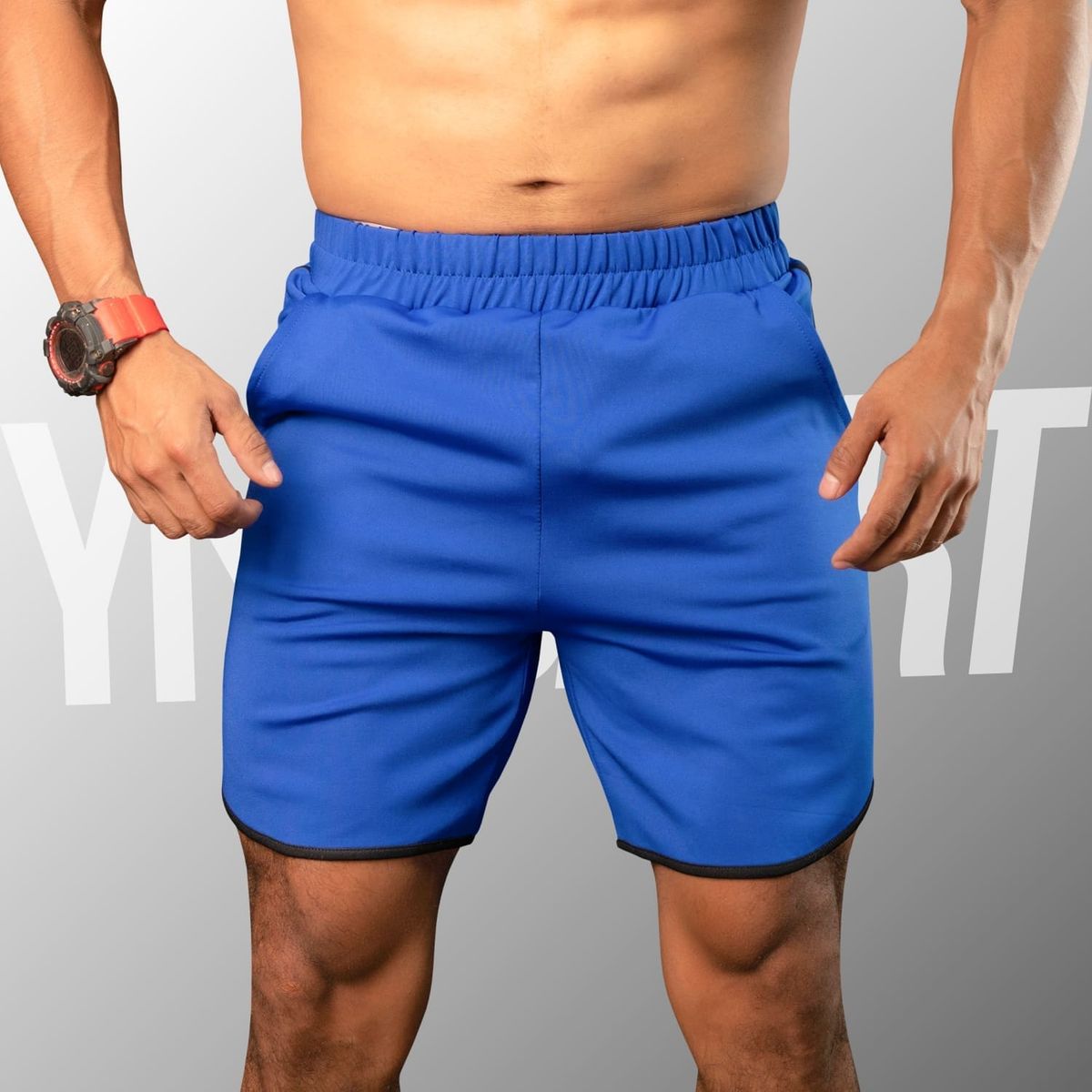 YML SPORT - Short Fitness Hombre - Entrenamiento Azul Francia - YML SPORT