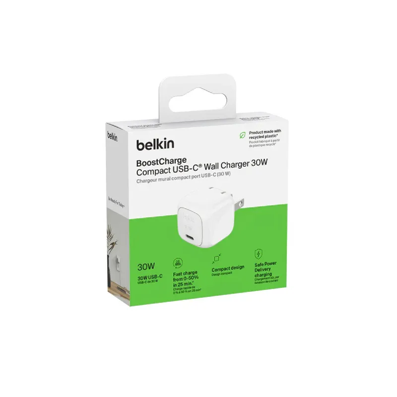 BELKIN - Cargador de pared CUBITO de 30 W BELKIN COLOR BLANCO