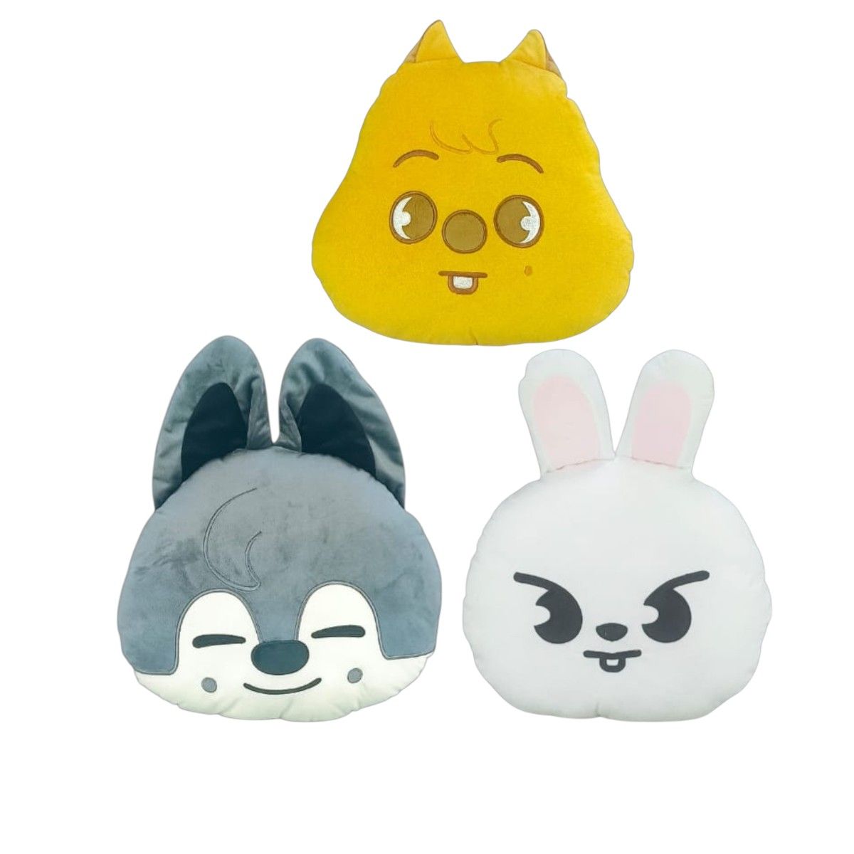 GENERICO - Pack 3 Almohada Cojín Stray Kids Han Quokka Wolf Chan Leebit
