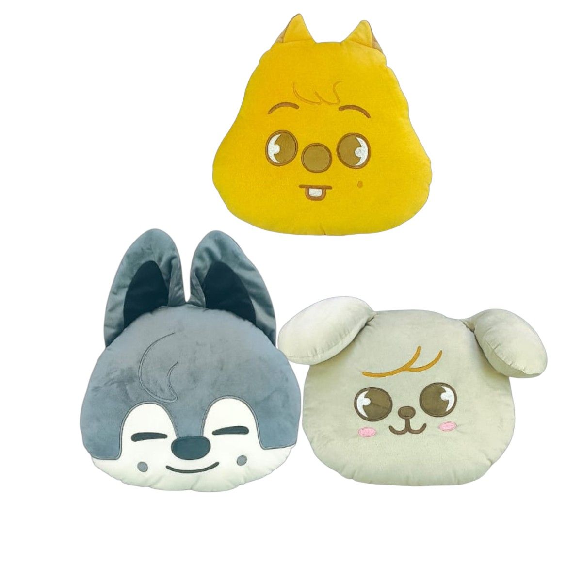 GENERICO - Pack 3 Almohada Cojín Stray Kids Han Quokka Wolf Chan Puppy M