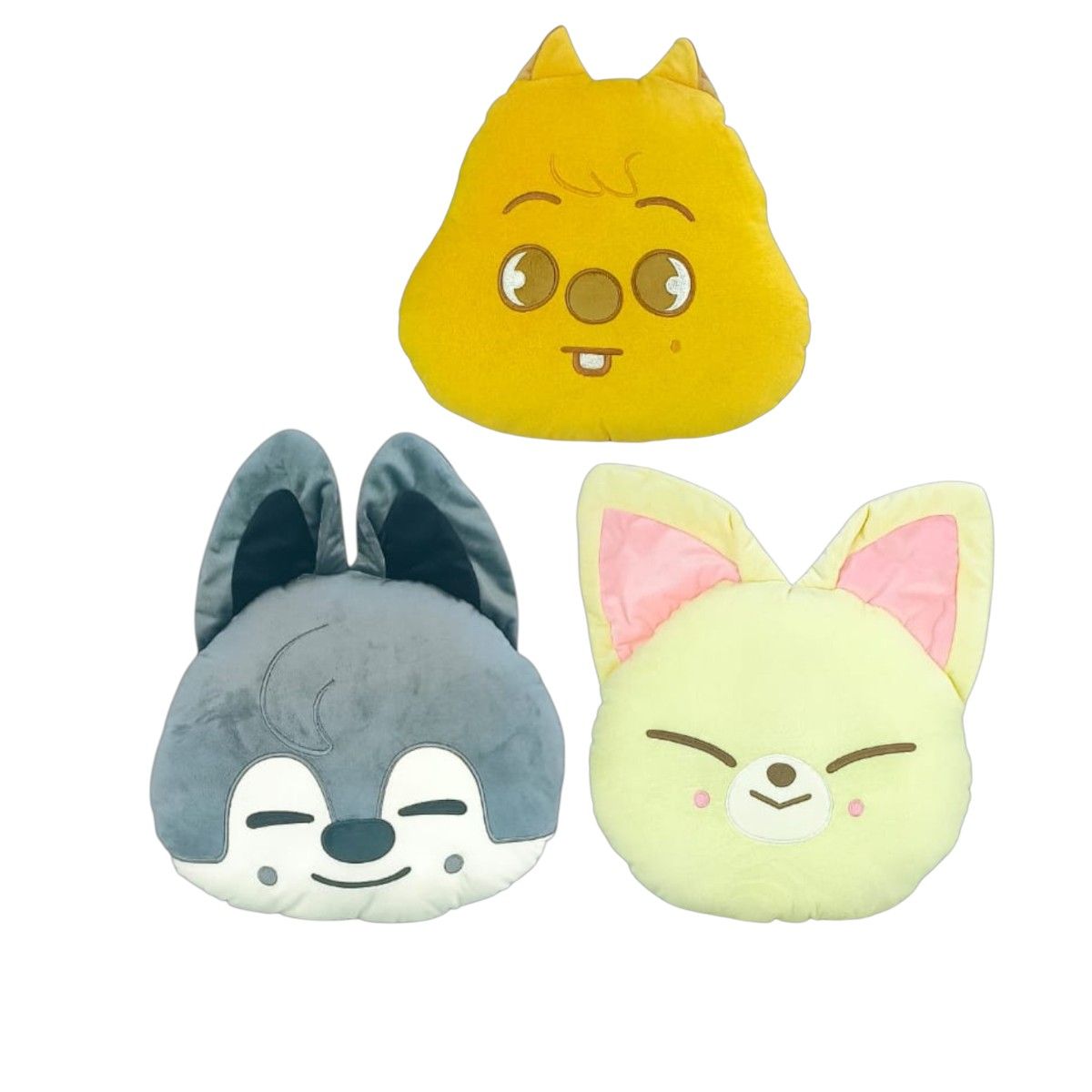 GENERICO - Pack 3 Almohada Cojín Stray Kids Han Quokka Wolf Chan Foxi Ny