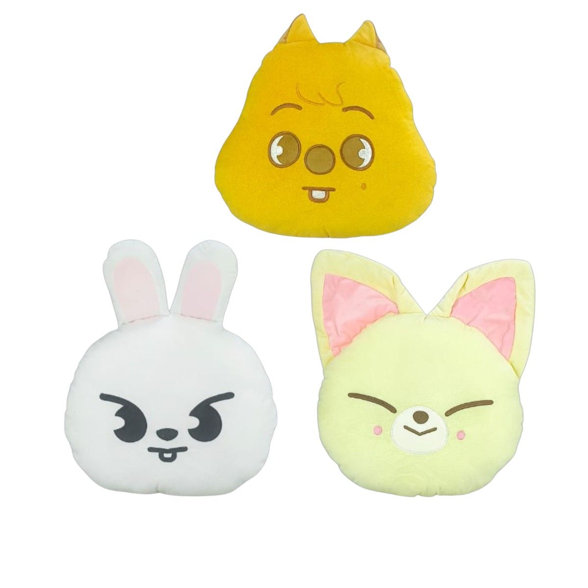 GENERICO - Pack 3 Almohada Cojín Stray Kids Han Quokka Leebit Foxi Ny