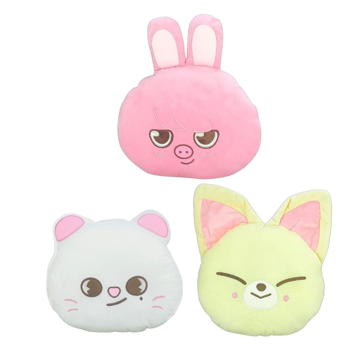 GENERICO - Pack 3 Almohada Cojín Stray Kids Dwaekki Jiniret Foxi Ny