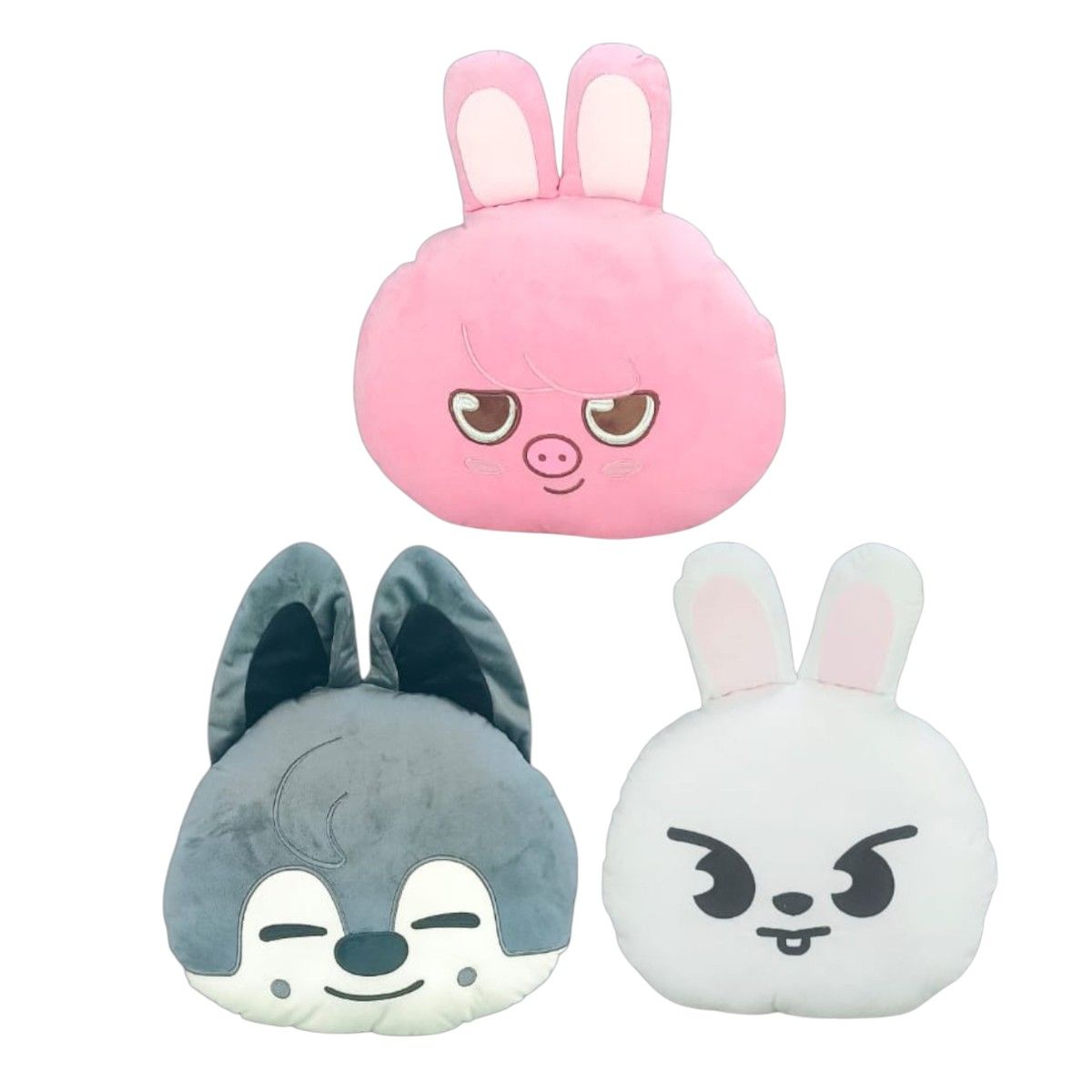 GENERICO - Pack 3 Almohada Cojín Stray Kids Dwaekki Wolf Chan Leebit
