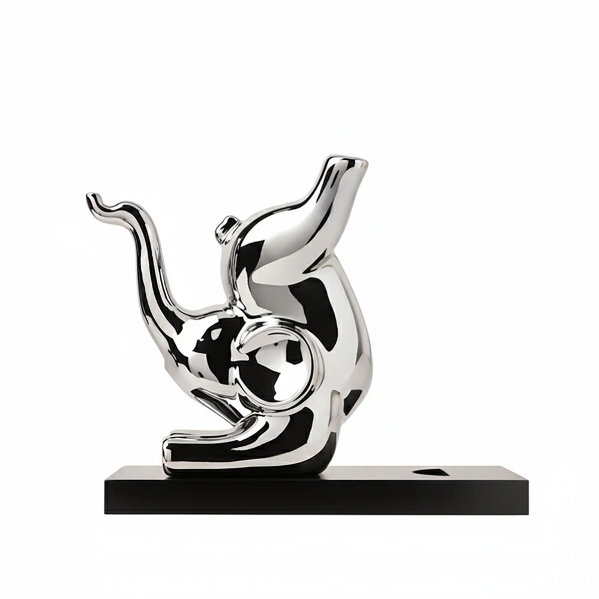 PANORAMA HOGAR - Porta Botella con Sacacorcho Diseño Elefante Porcelana 16CM