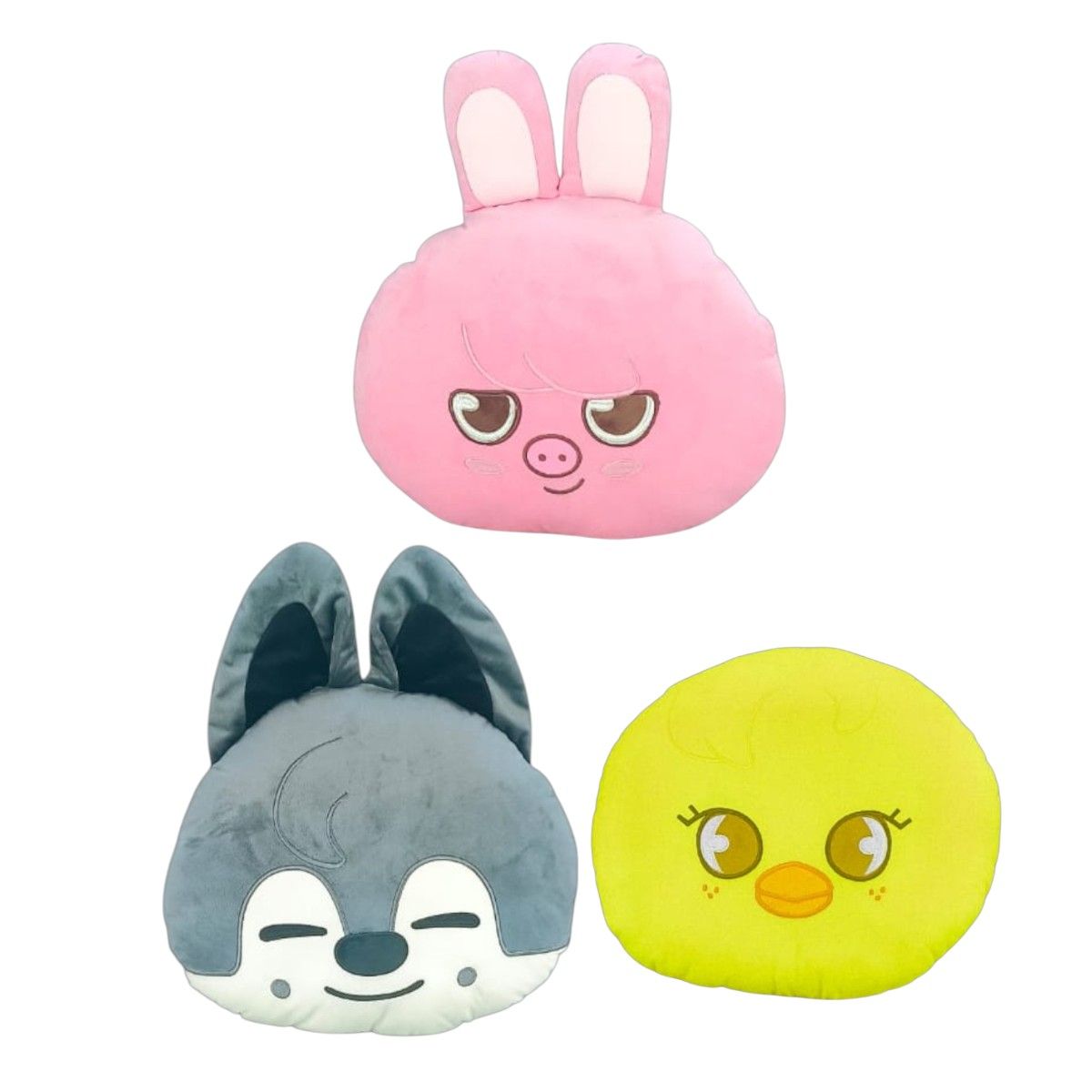GENERICO - Pack 3 Almohada Cojín Stray Kids Dwaekki Wolf Chan Bbok Ari