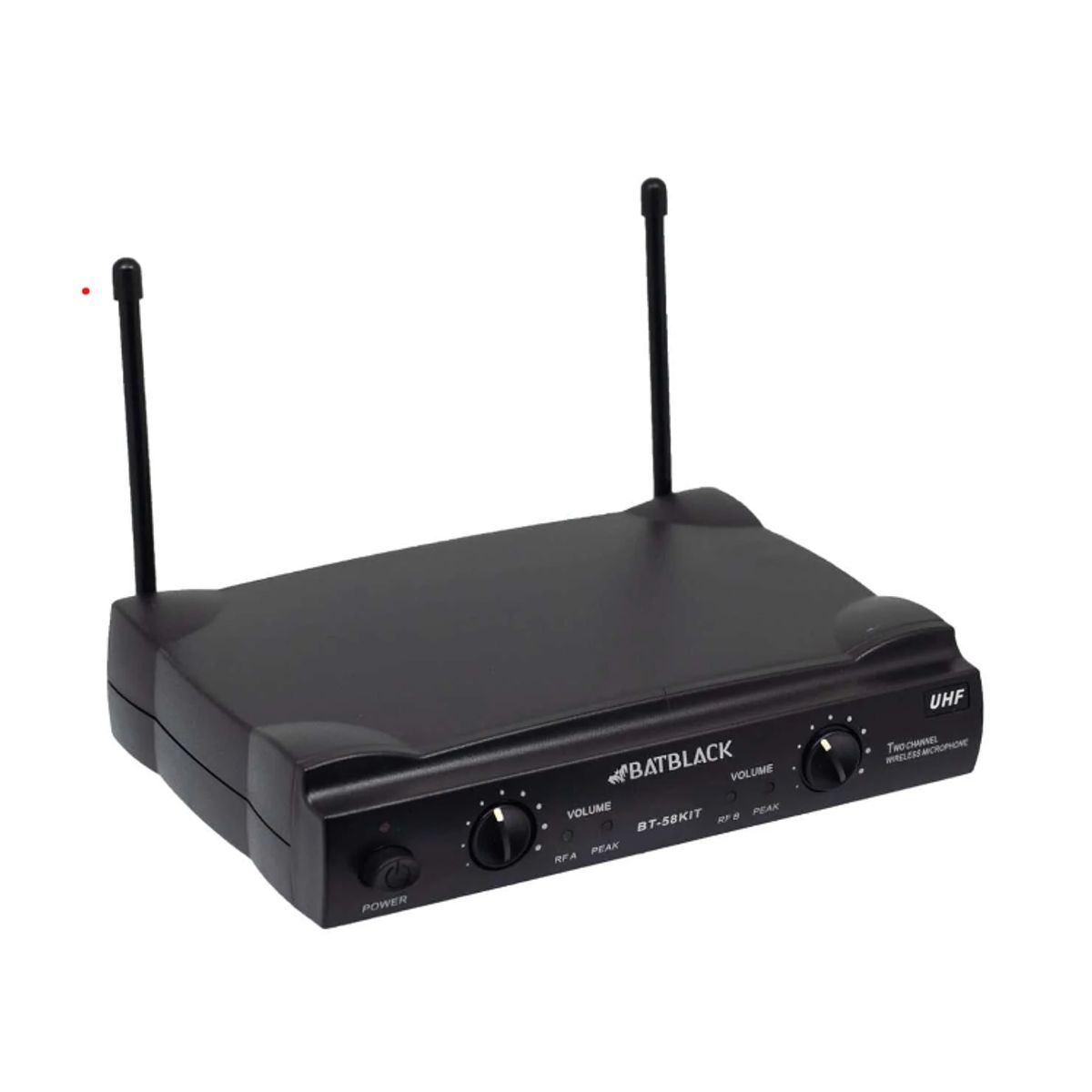 BATBLACK - Micrófono Inalámbrico Doble con 2 Vinchas Y 2 Solaperos UHF BT-D332BP BATBLACK
