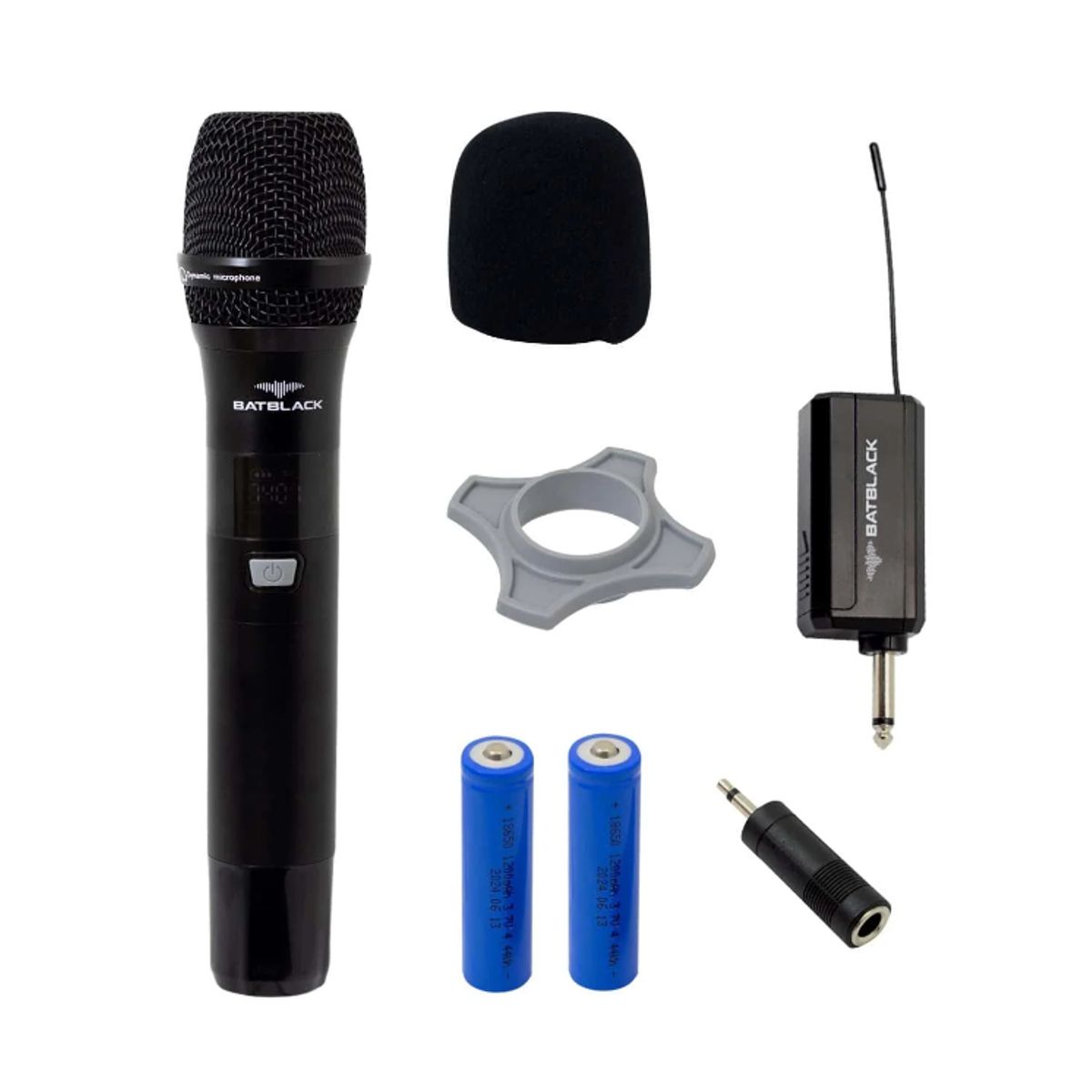 BATBLACK - Micrófono Inalámbrico UHF Recargable BT-LR51 BATBLACK