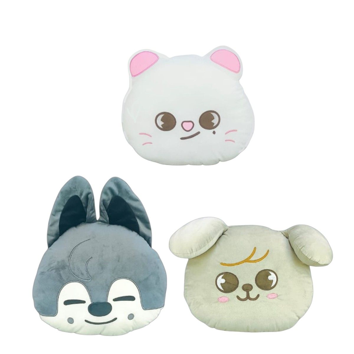 GENERICO - Pack 3 Almohada Cojín Stray Kids Jiniret Wolf Chan Puppy M