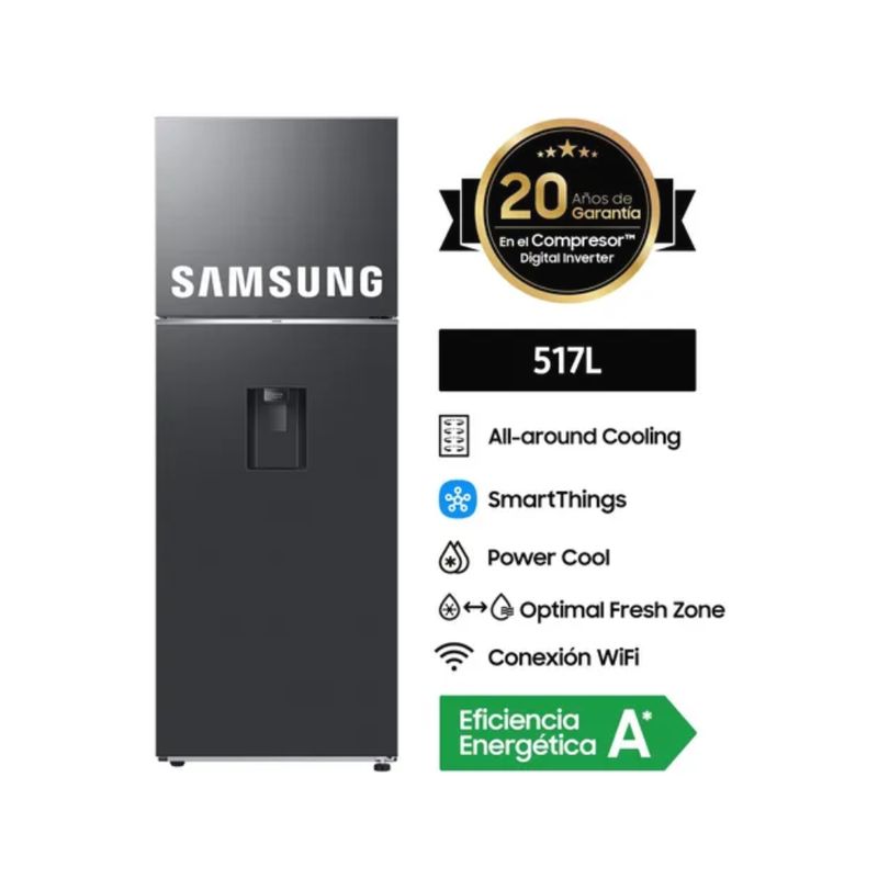 SAMSUNG - Refrigeradora Samsung Top Mount 517Lt RT53DG6750B1PE Negro