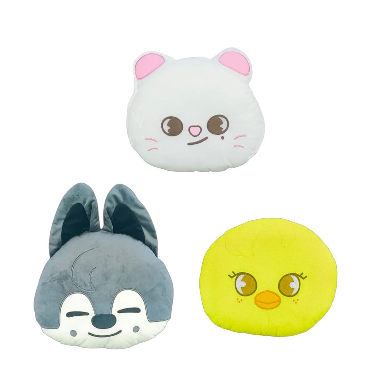 GENERICO - Pack 3 Almohada Cojín Stray Kids Jiniret Wolf Chan Bbok Ari