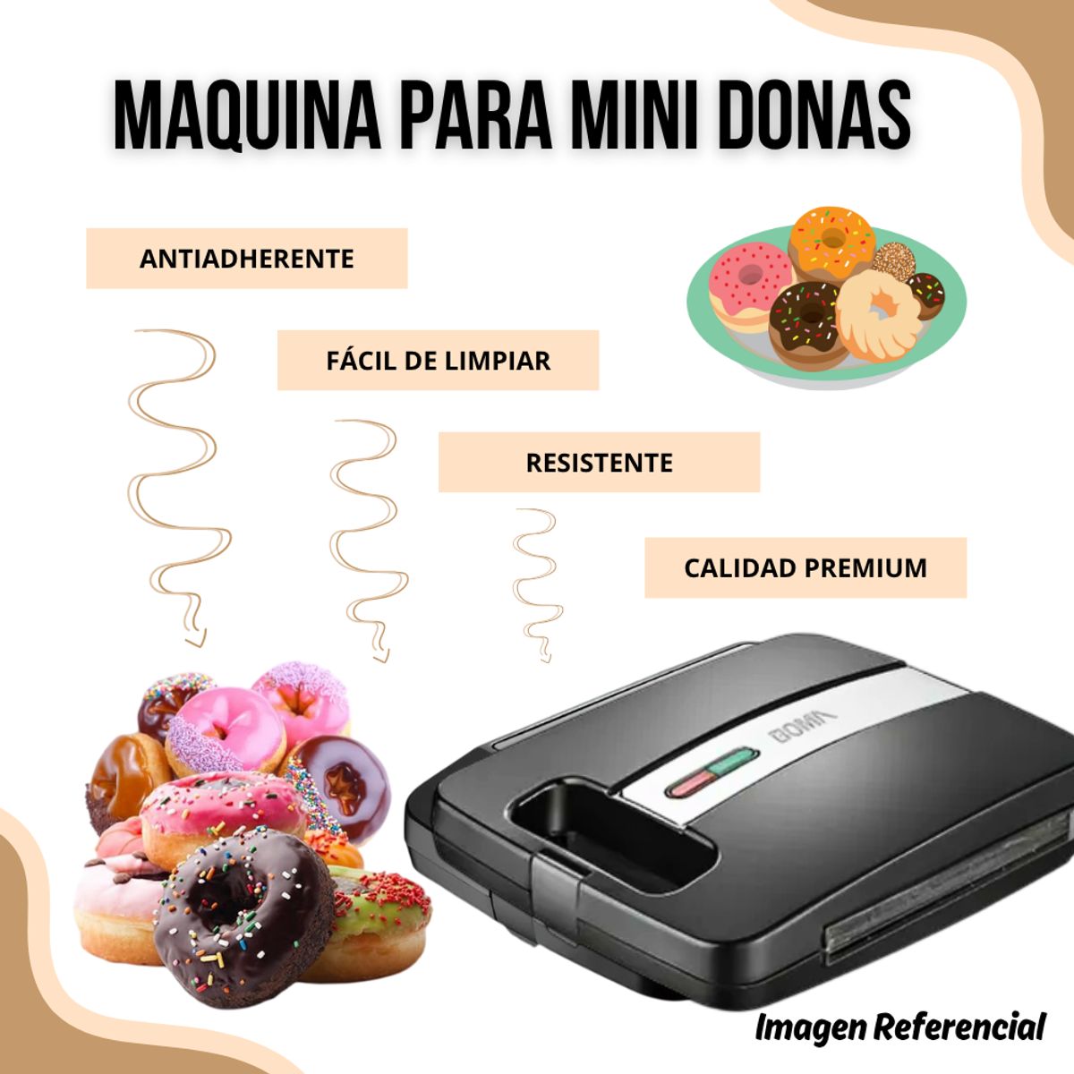 GENERICO - Máquina para 12 Mini Donas Boma BM-717