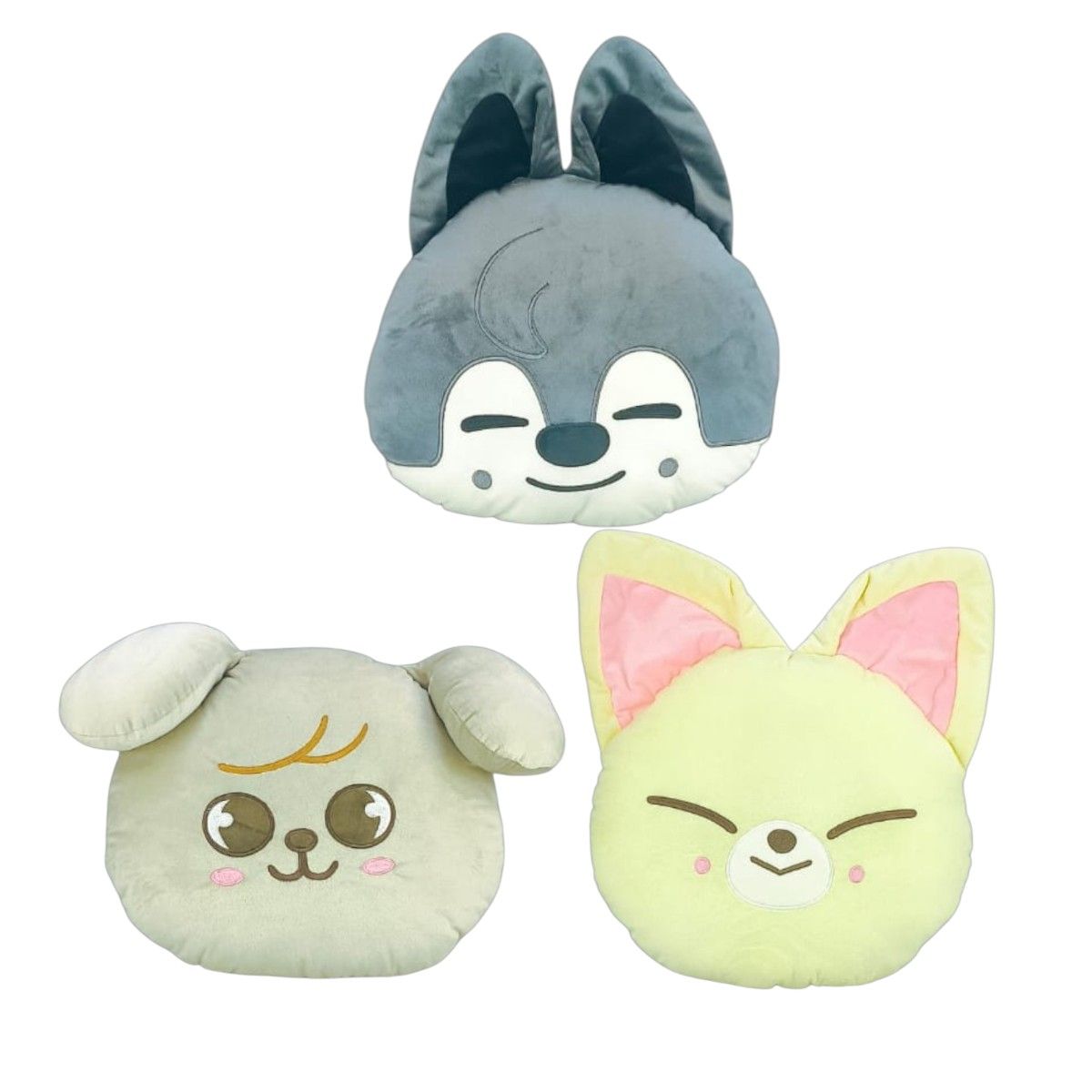 GENERICO - Pack 3 Almohada Cojín Stray Kids Wolf Chan Puppy M Foxi Ny