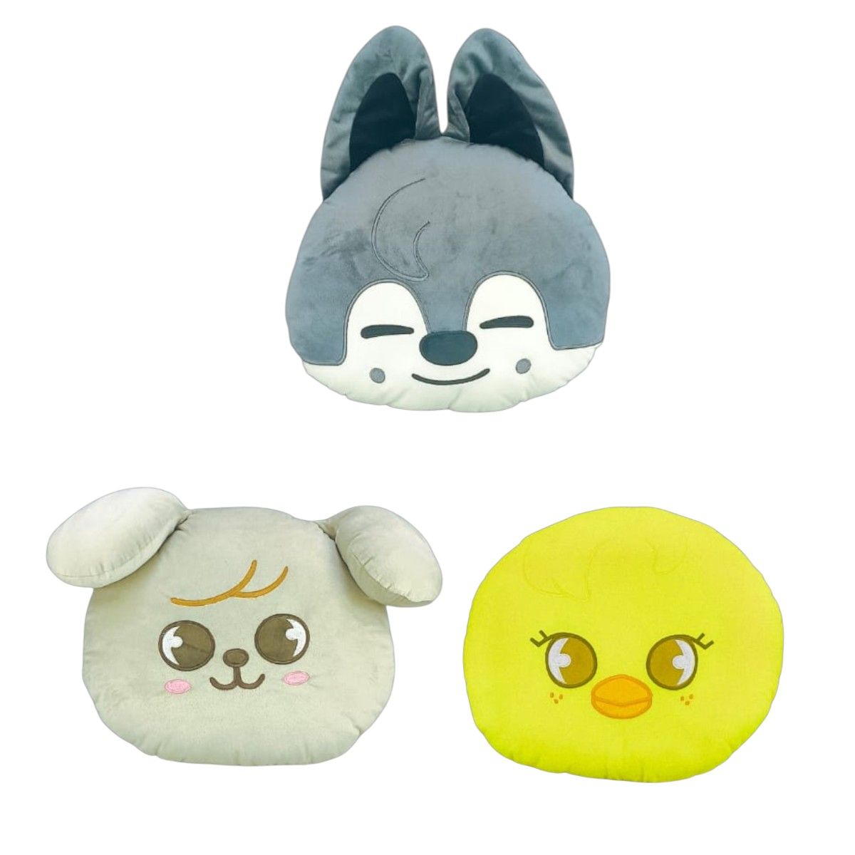 GENERICO - Pack 3 Almohada Cojín Stray Kids Wolf Chan Puppy M Bbok Ari