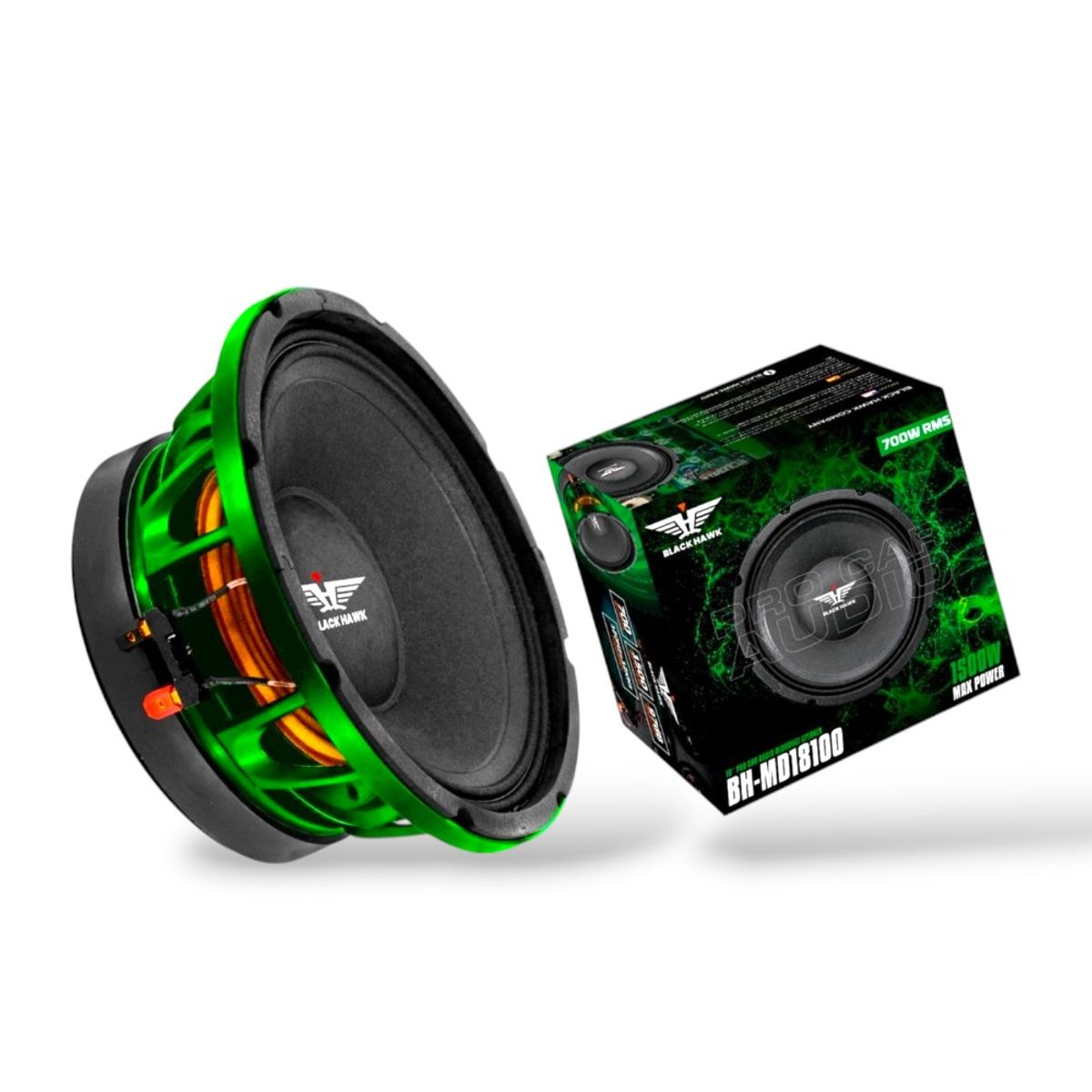 BLACK HAWK - Parlantes Medios Rango Pro 10 Pulgadas 1500W Black Hawk