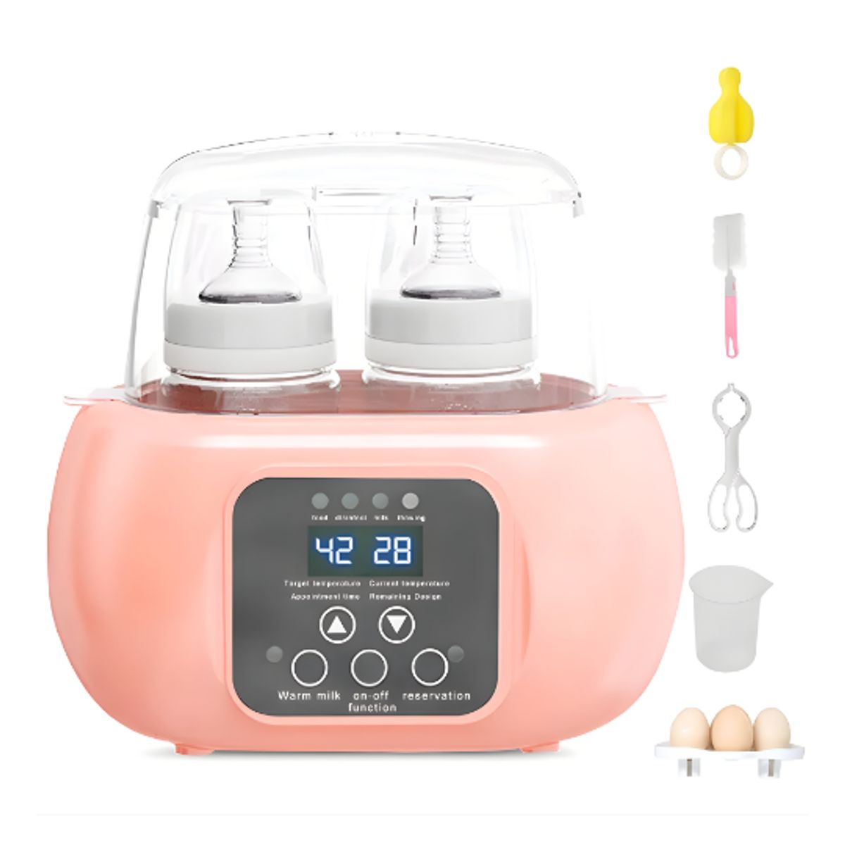 GENERICO - Aparato Calentador y Esterilizador de Biberones Digital Rosa