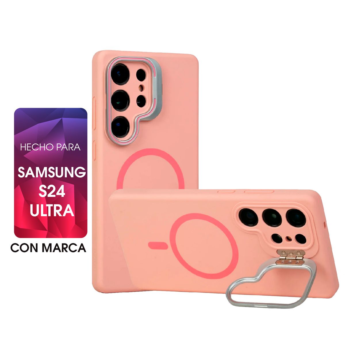 ASIA IMPORT - Silicone Case con MagSafe y Parante Para Samsung S24 Ultra Con Marca