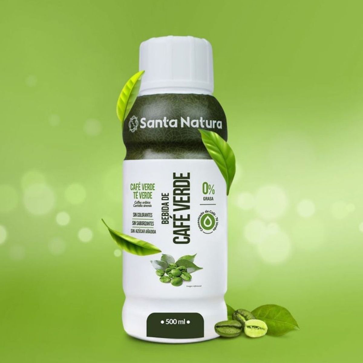 SANTA NATURA - Bebida de Café Verde + Té Verde Santa Natura 500 ml