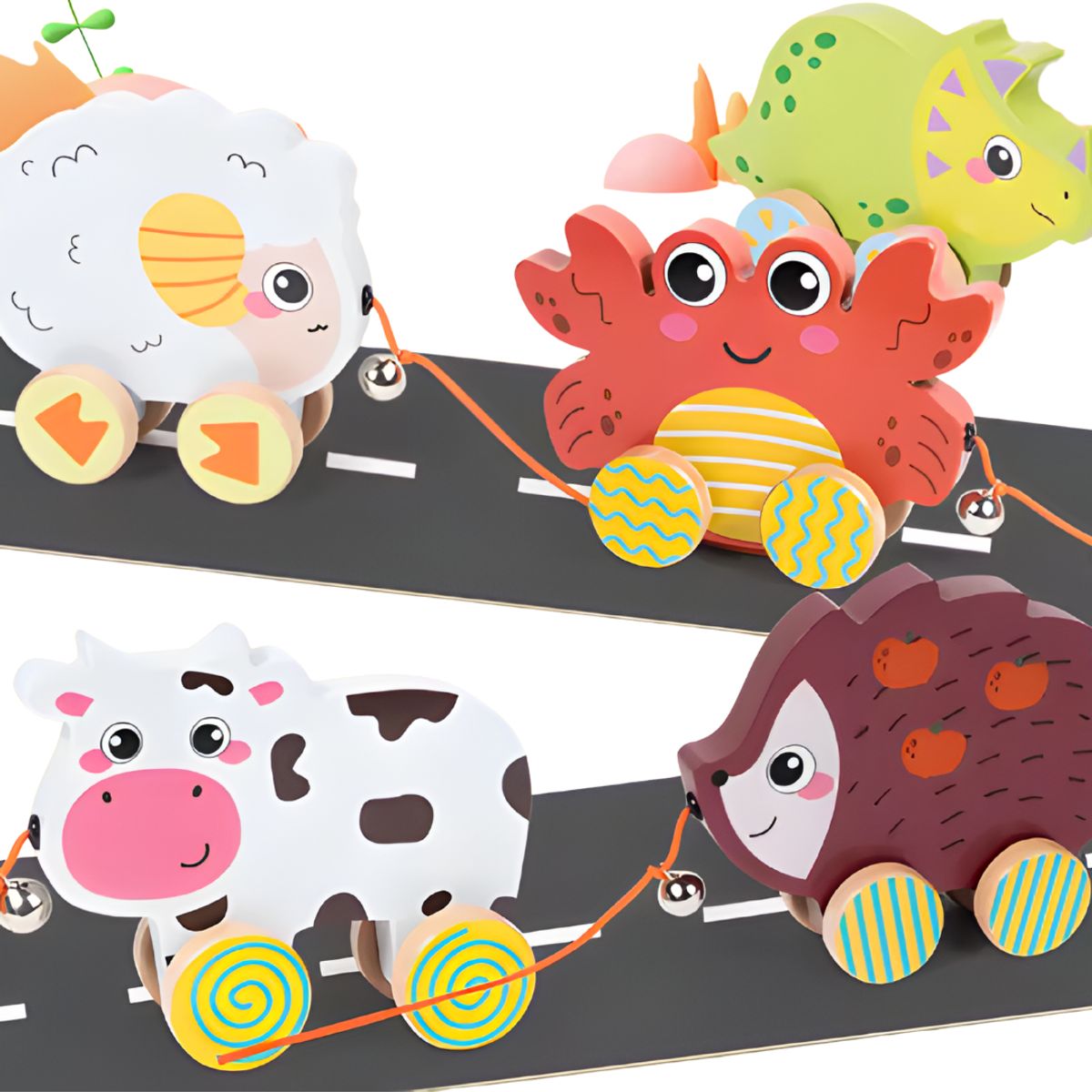 GENERICO - Juguete Didáctico de Madera Cangrejo de Arrastre